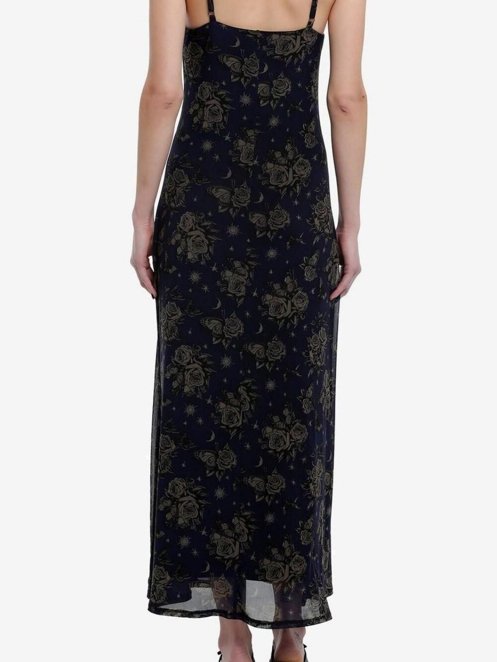Cosmic Aura Mesh Midaxi Floral & Celestial Navy Dress - Picture 8 of 8